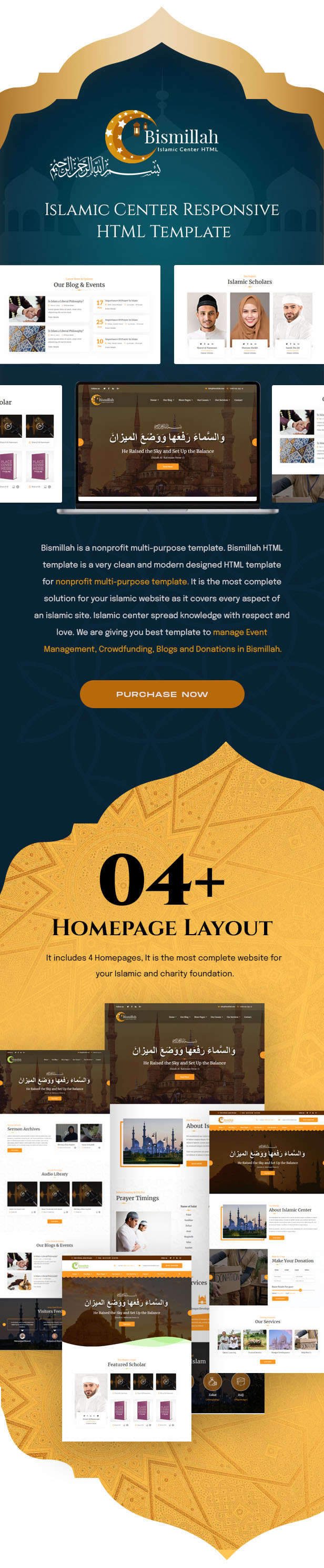 Bismillah - Islamic Center Responsive HTML Template